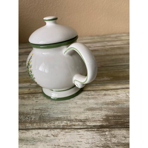 Radko Traditions Christmas Tree Sugar Bowl w/ Lid Green Trim 2000s - Picture 6 of 12